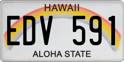 HI license plate EDV591