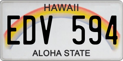 HI license plate EDV594