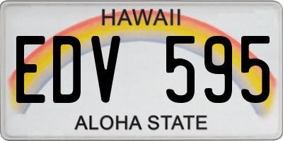 HI license plate EDV595