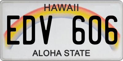 HI license plate EDV606