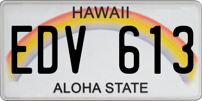 HI license plate EDV613