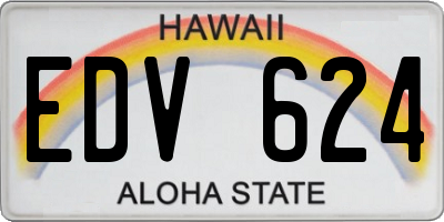 HI license plate EDV624