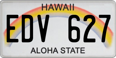 HI license plate EDV627