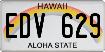 HI license plate EDV629