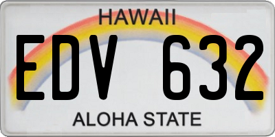 HI license plate EDV632