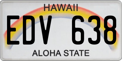HI license plate EDV638