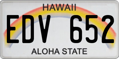 HI license plate EDV652