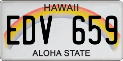 HI license plate EDV659