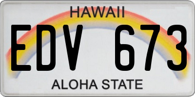HI license plate EDV673
