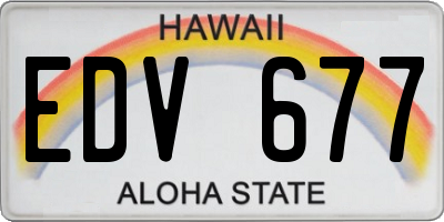 HI license plate EDV677