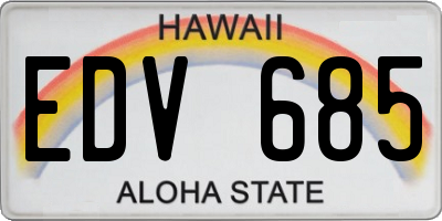 HI license plate EDV685