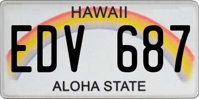 HI license plate EDV687