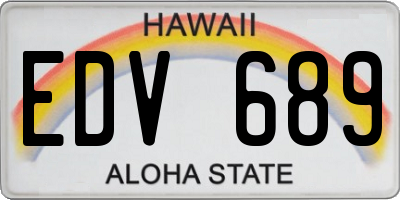 HI license plate EDV689