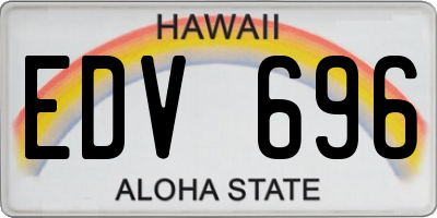 HI license plate EDV696