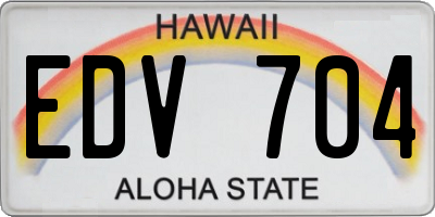 HI license plate EDV704