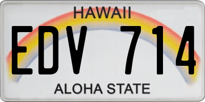 HI license plate EDV714