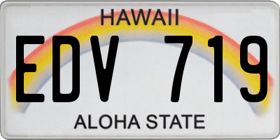 HI license plate EDV719