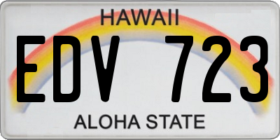 HI license plate EDV723