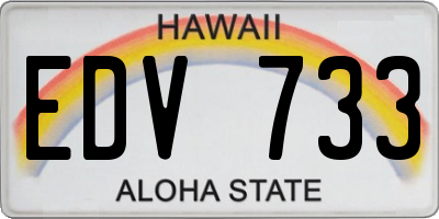 HI license plate EDV733