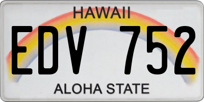 HI license plate EDV752