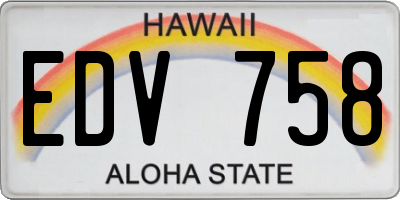 HI license plate EDV758