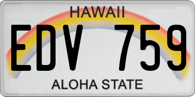 HI license plate EDV759