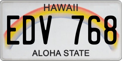 HI license plate EDV768