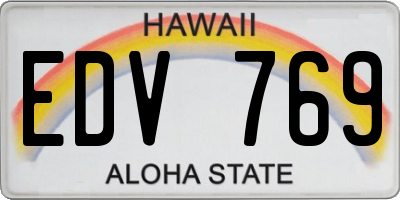 HI license plate EDV769