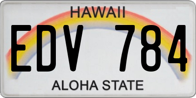 HI license plate EDV784
