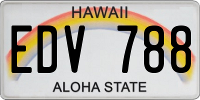 HI license plate EDV788