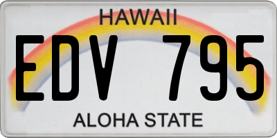 HI license plate EDV795