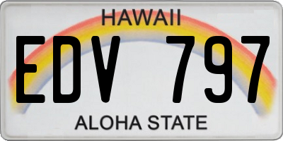 HI license plate EDV797