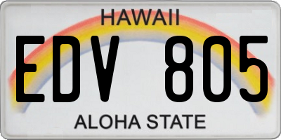 HI license plate EDV805