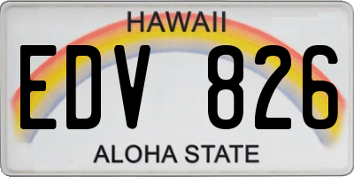 HI license plate EDV826