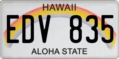 HI license plate EDV835
