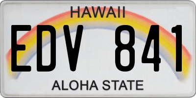 HI license plate EDV841