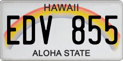 HI license plate EDV855