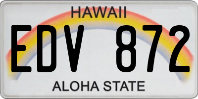 HI license plate EDV872
