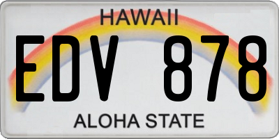 HI license plate EDV878
