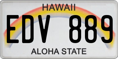 HI license plate EDV889