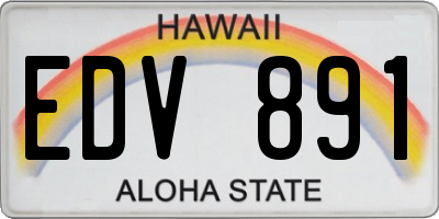 HI license plate EDV891