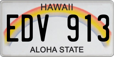 HI license plate EDV913