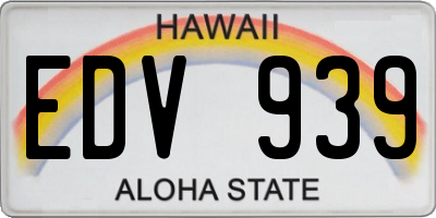 HI license plate EDV939