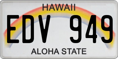 HI license plate EDV949