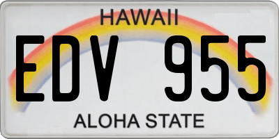 HI license plate EDV955