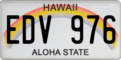 HI license plate EDV976