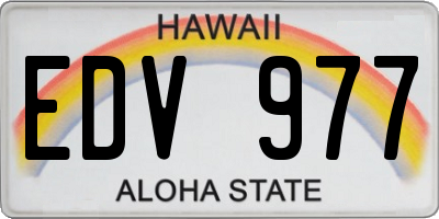 HI license plate EDV977