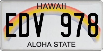 HI license plate EDV978
