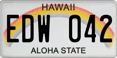 HI license plate EDW042