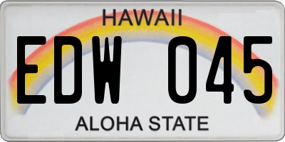 HI license plate EDW045